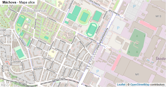 Máchova - mapa ulice