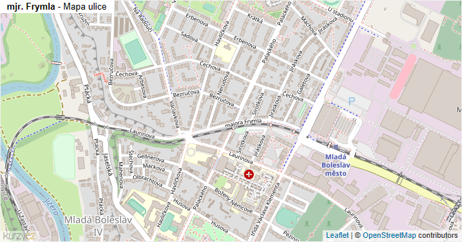 mjr. Frymla - mapa ulice