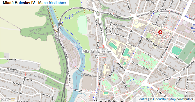 Mladá Boleslav IV - mapa části obce