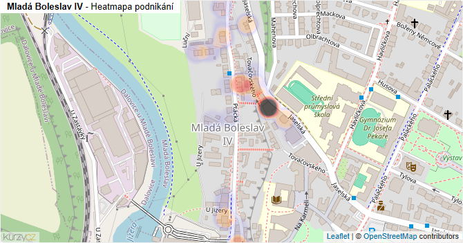 Mladá Boleslav IV - mapa podnikání