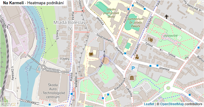 Na Karmeli - mapa podnikání