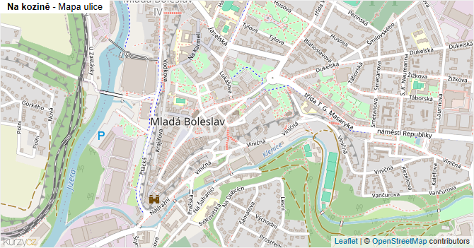 Na kozině - mapa ulice