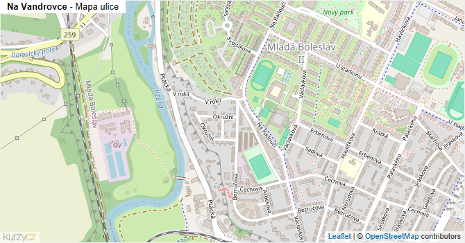 Na Vandrovce - mapa ulice