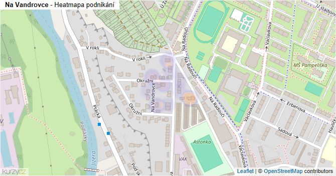 Na Vandrovce - mapa podnikání