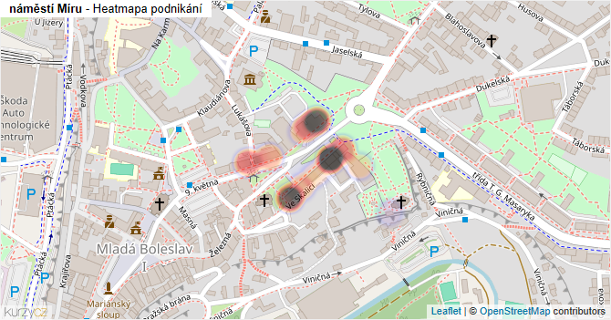 náměstí Míru - mapa podnikání