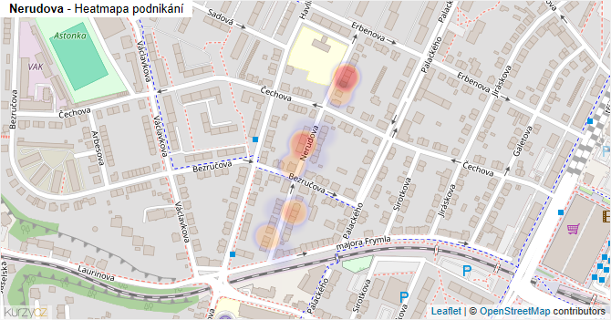 Nerudova - mapa podnikání