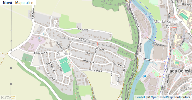 Nová - mapa ulice