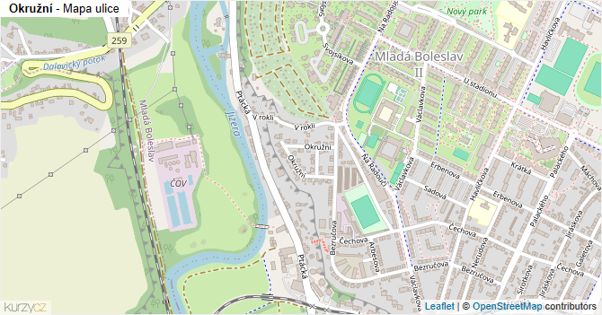 Okružní - mapa ulice