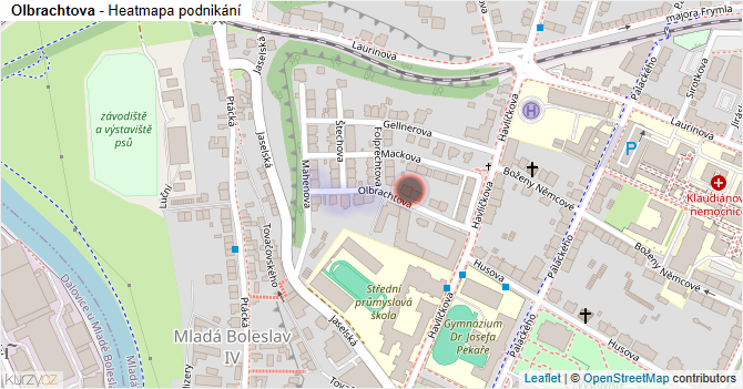 Olbrachtova - mapa podnikání