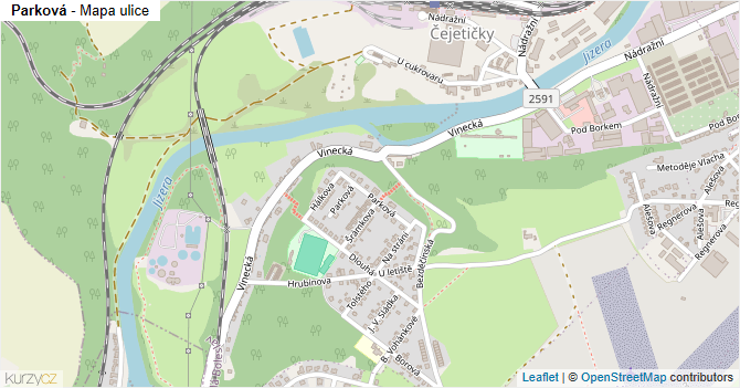 Parková - mapa ulice