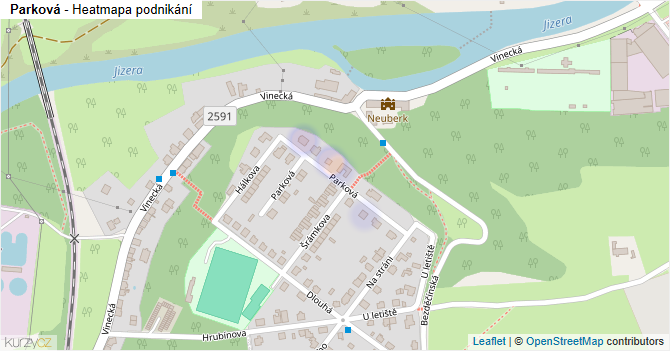 Parková - mapa podnikání