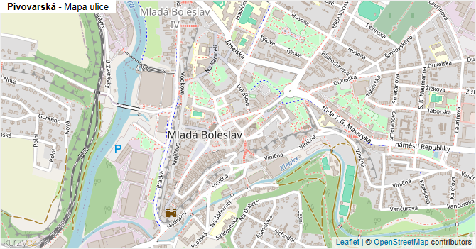 Pivovarská - mapa ulice