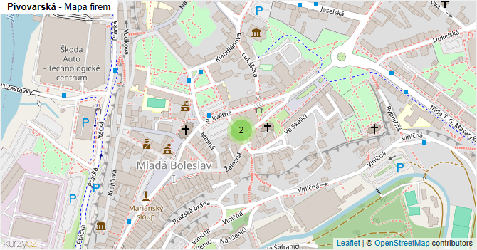 Pivovarská - mapa firem