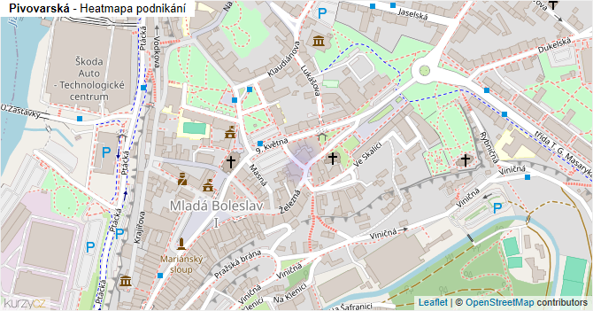 Pivovarská - mapa podnikání