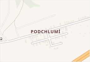Podchlumí v obci Mladá Boleslav - mapa části obce