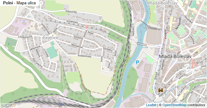 Polní - mapa ulice