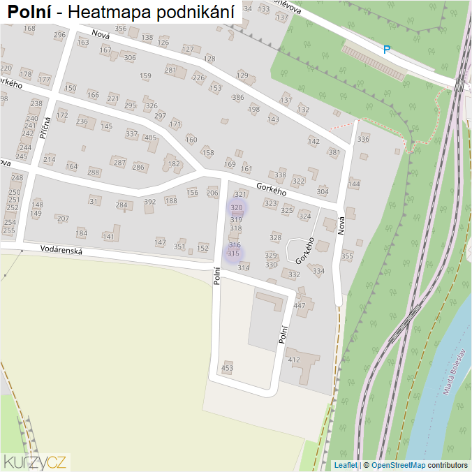 Mapa Polní - Firmy v ulici.