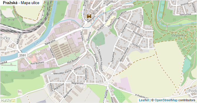 Pražská - mapa ulice