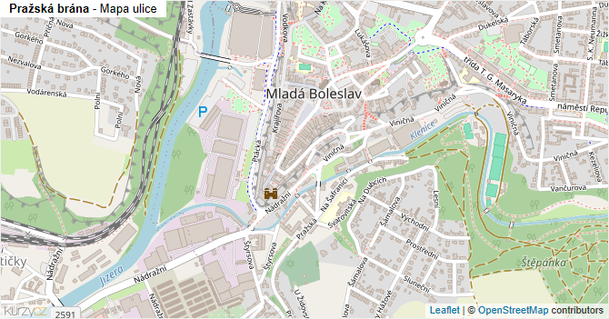Pražská brána - mapa ulice