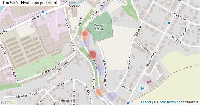 Pražská - mapa podnikání