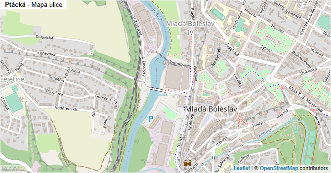Ptácká - mapa ulice