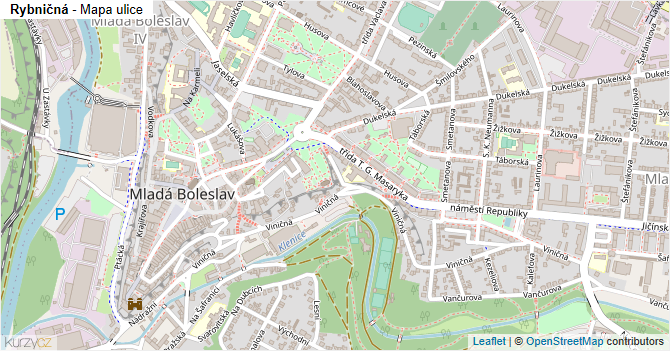 Rybničná - mapa ulice