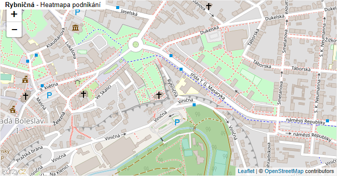 Rybničná - mapa podnikání