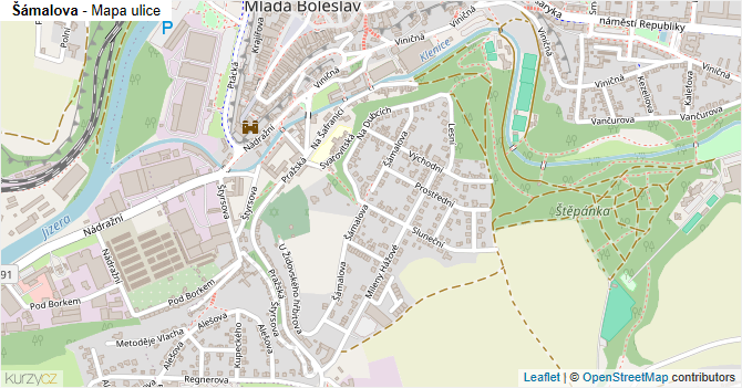 Šámalova - mapa ulice