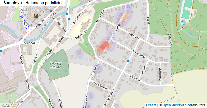 Šámalova - mapa podnikání