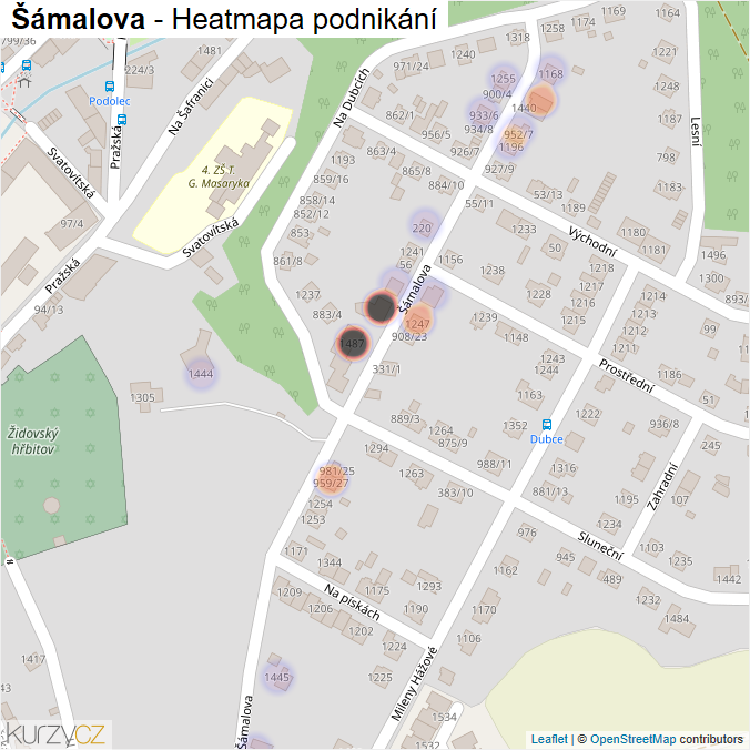 Mapa Šámalova - Firmy v ulici.