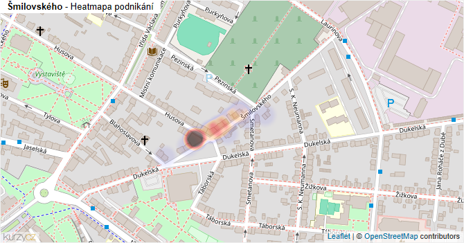 Šmilovského - mapa podnikání