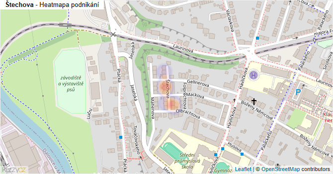 Štechova - mapa podnikání