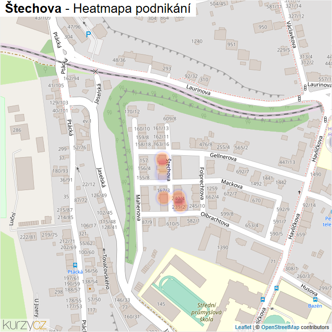 Mapa Štechova - Firmy v ulici.