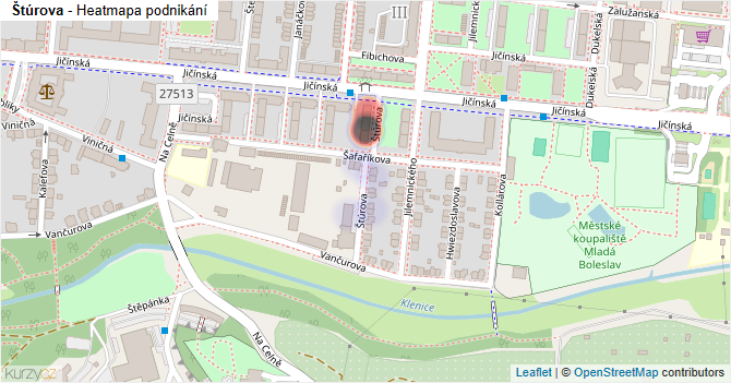 Štúrova - mapa podnikání