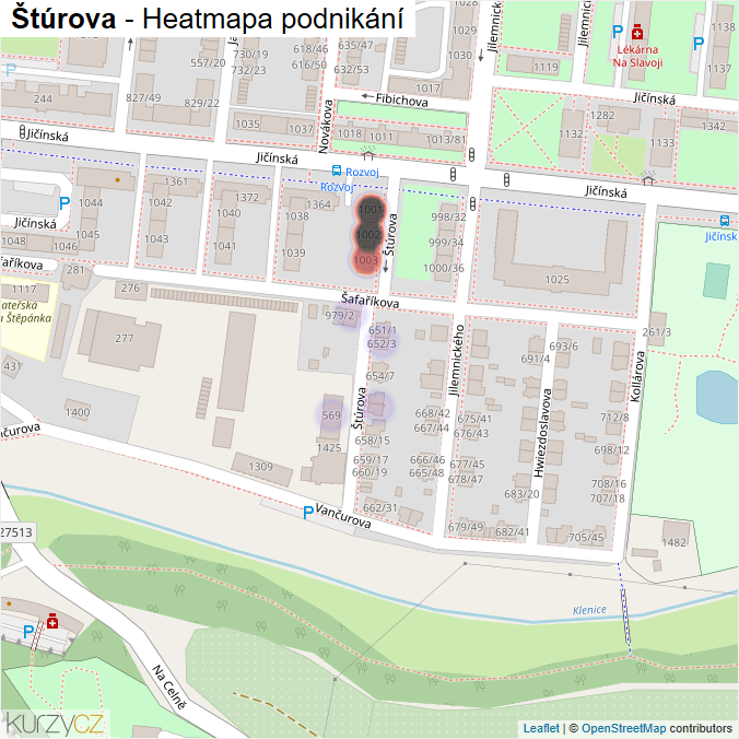 Mapa Štúrova - Firmy v ulici.