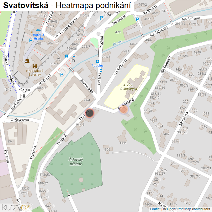 Mapa Svatovítská - Firmy v ulici.