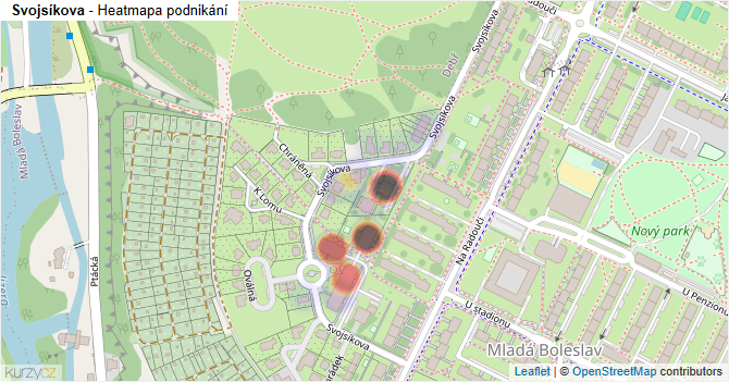 Svojsíkova - mapa podnikání