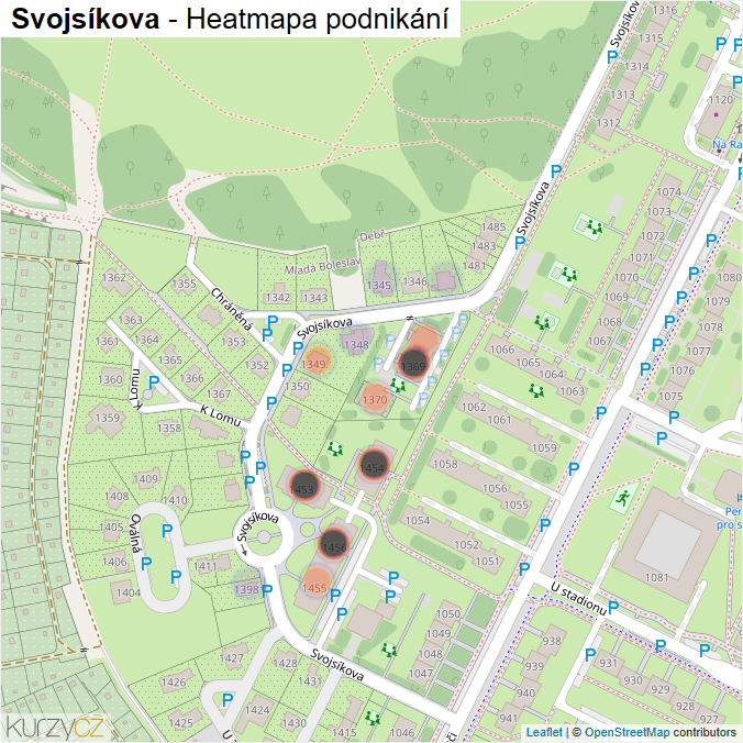 Mapa Svojsíkova - Firmy v ulici.