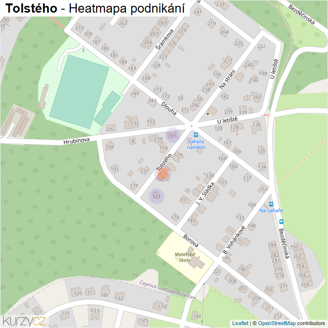 Mapa Tolstého - Firmy v ulici.