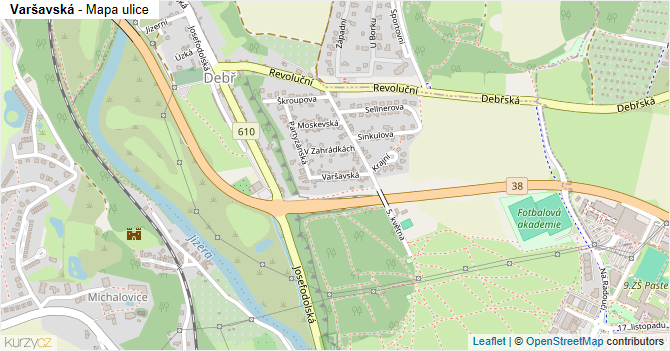 Varšavská - mapa ulice