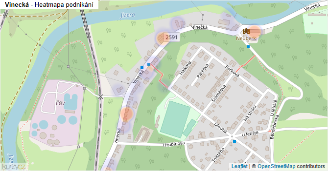 Vinecká - mapa podnikání