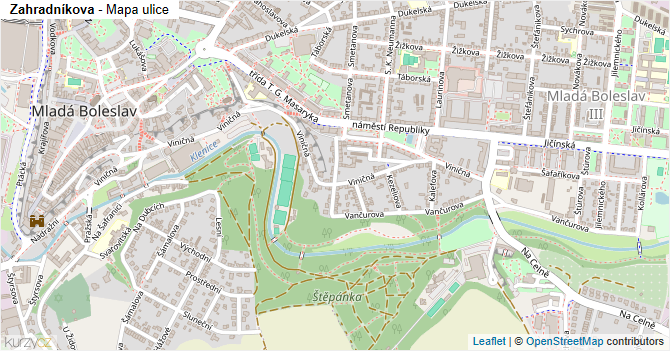 Zahradníkova - mapa ulice