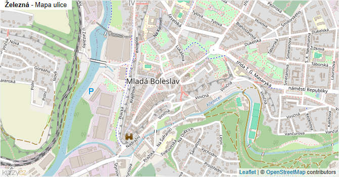 Železná - mapa ulice