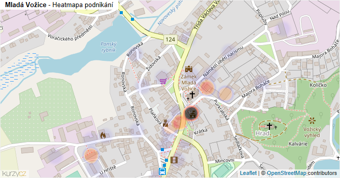 Mladá Vožice - mapa podnikání