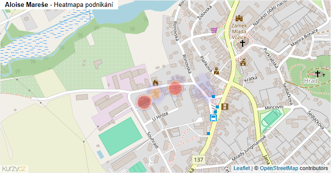 Aloise Mareše - mapa podnikání