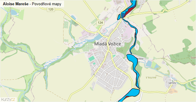 Aloise Mareše - záplavové mapy stoleté vody