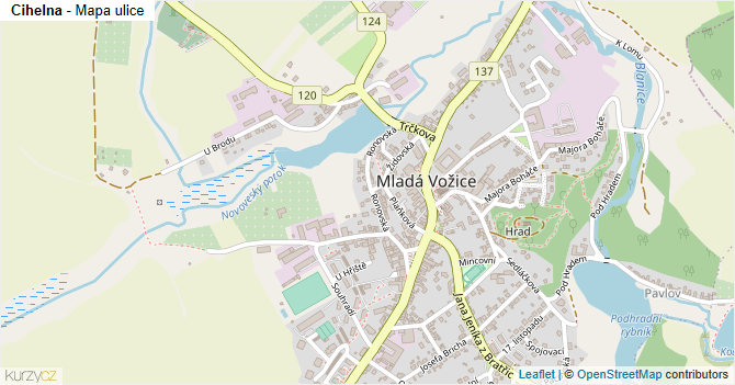 Cihelna - mapa ulice