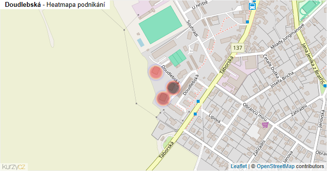 Doudlebská - mapa podnikání
