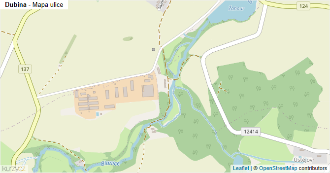Dubina - mapa ulice