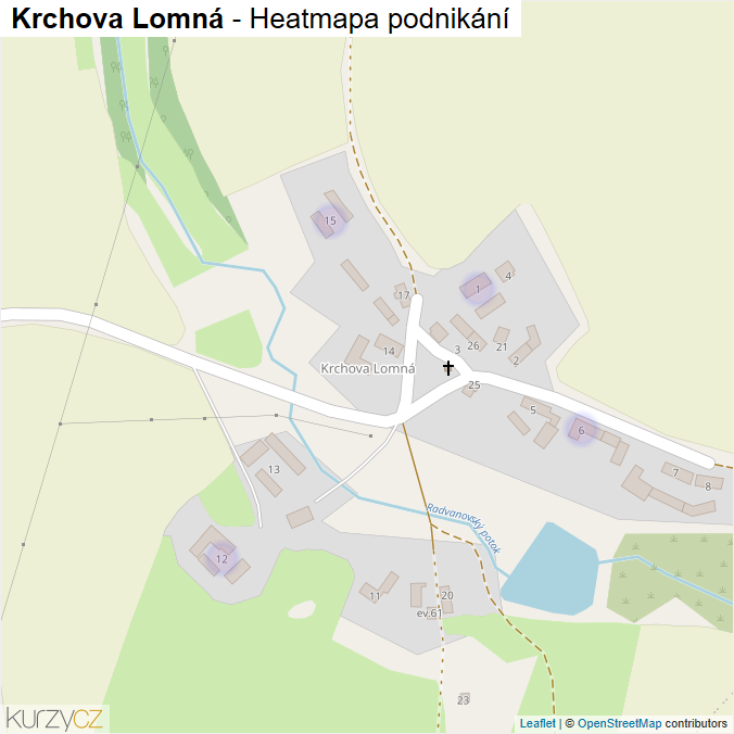 Mapa Krchova Lomná - Firmy v části obce.